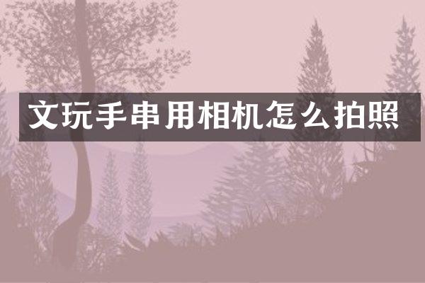 文玩手串用相机怎么拍照