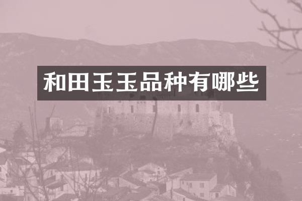 和田玉玉品种有哪些