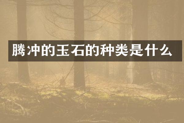 腾冲的玉石的种类是什么