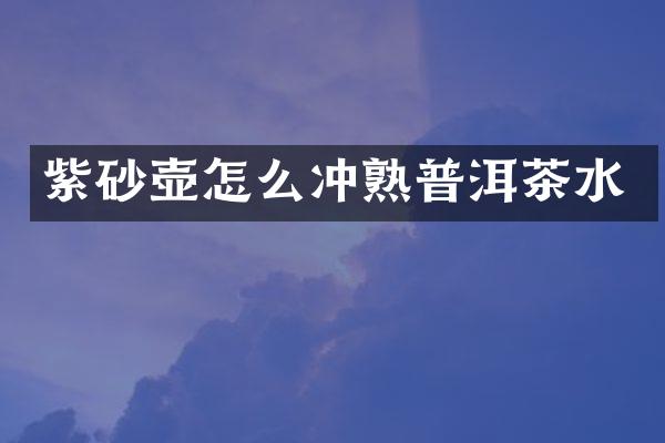 紫砂壶怎么冲熟普洱茶水