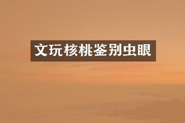 文玩核桃鉴别虫眼
