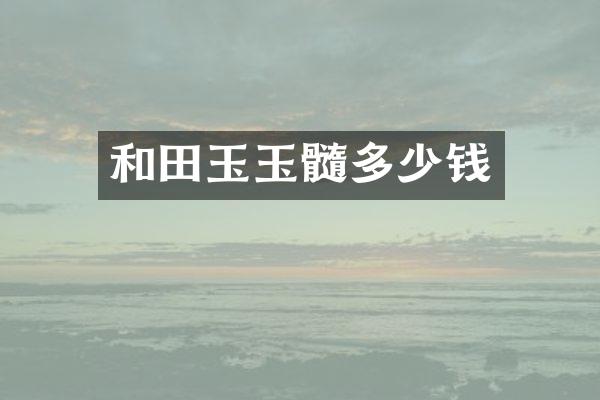 和田玉玉髓多少钱