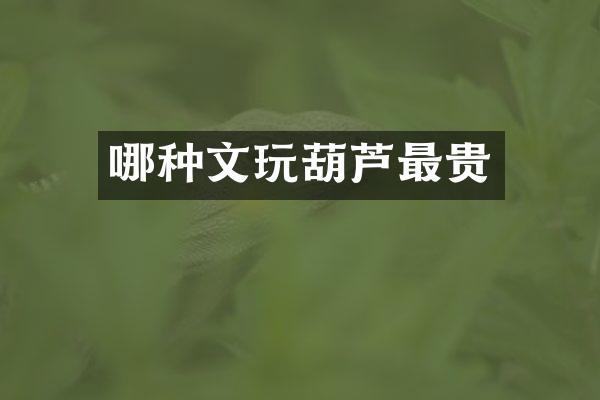 哪种文玩葫芦最贵