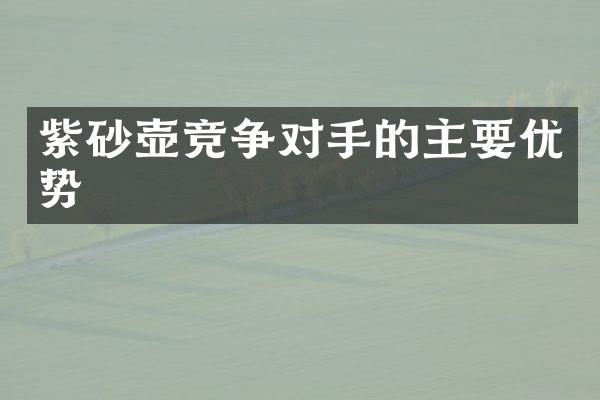 紫砂壶竞争对手的主要优势