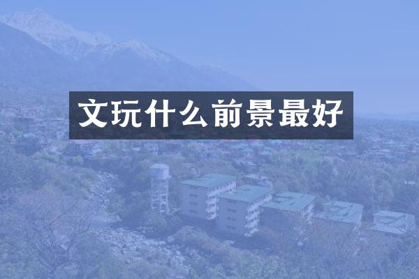 文玩什么前景最好