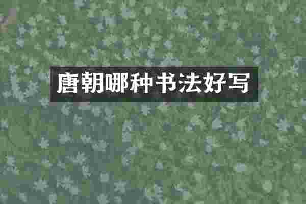 唐朝哪种书法好写