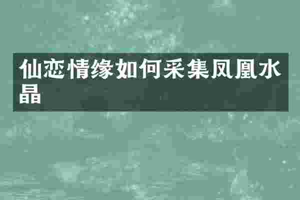 仙恋情缘如何采集凤凰水晶