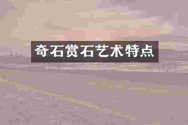 奇石赏石艺术特点