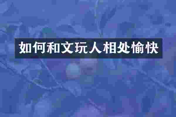 如何和文玩人相处愉快