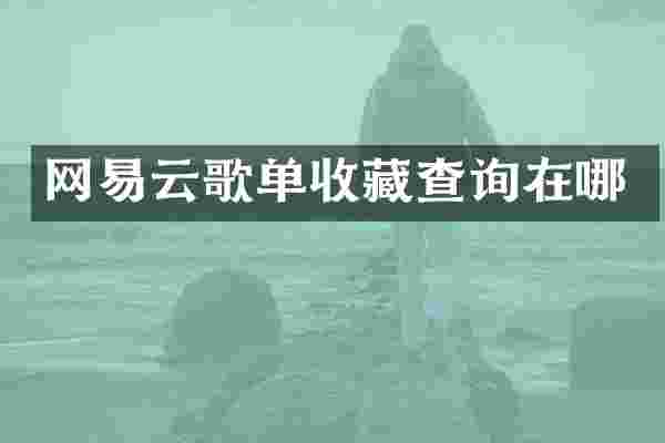 网易云歌单收藏查询在哪