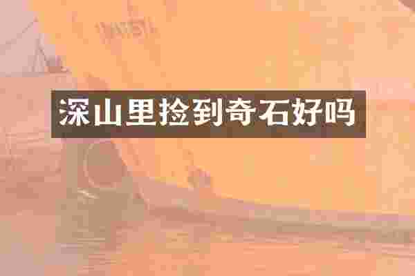 深山里捡到奇石好吗