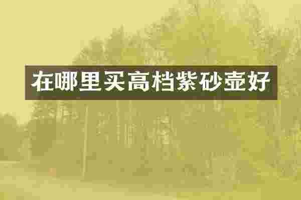 在哪里买高档紫砂壶好