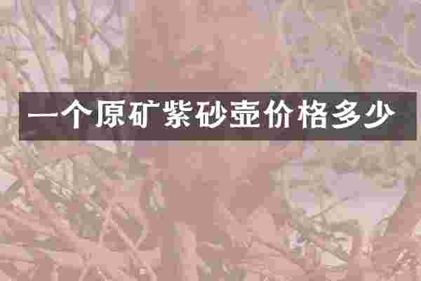 一个原矿紫砂壶价格多少
