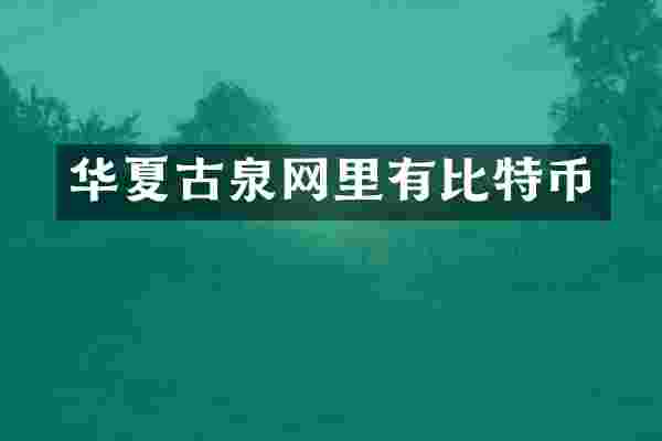 华夏古泉网里有比特币