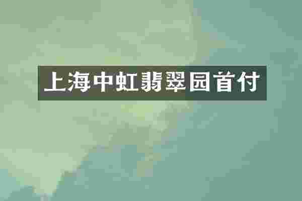 上海中虹翡翠园首付