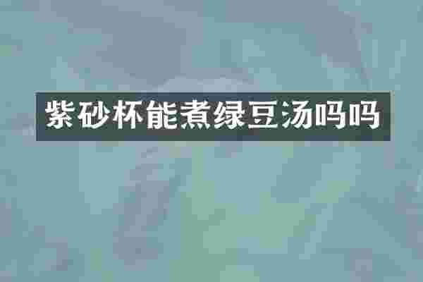 紫砂杯能煮绿豆汤吗吗
