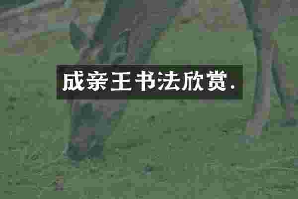 成亲王书法欣赏.
