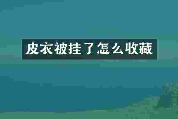 皮衣被挂了怎么收藏