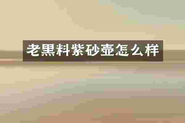 老黑料紫砂壶怎么样