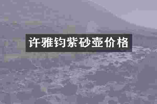 许雅钧紫砂壶价格