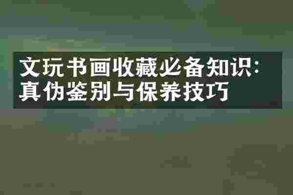 文玩书画收藏必备知识：真伪鉴别与保养技巧