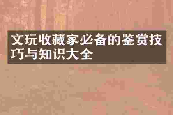 文玩收藏家必备的鉴赏技巧与知识大全