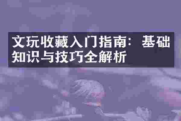 文玩收藏入门指南：基础知识与技巧全解析