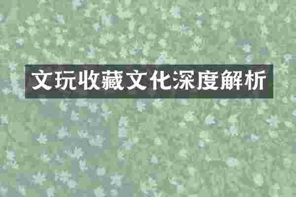 文玩收藏文化深度解析