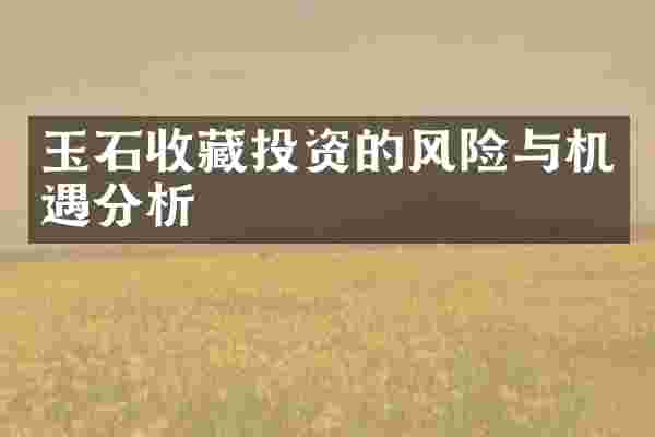 玉石收藏投资的风险与机遇分析