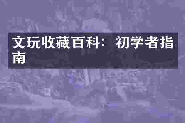 文玩收藏百科：初学者指南