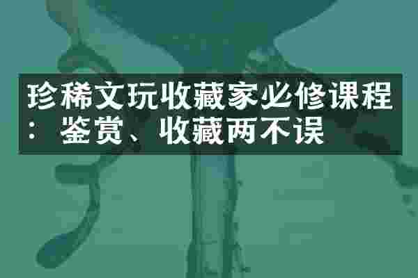 珍稀文玩收藏家必修课程：鉴赏、收藏两不误