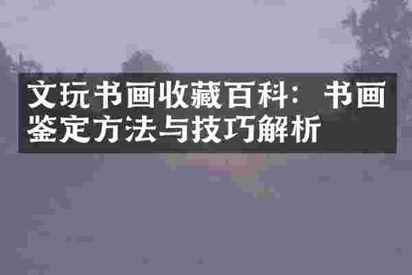 文玩书画收藏百科：书画鉴定方法与技巧解析