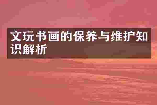 文玩书画的保养与维护知识解析