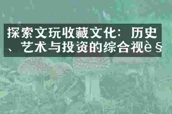 探索文玩收藏文化：历史、艺术与投资的综合视角