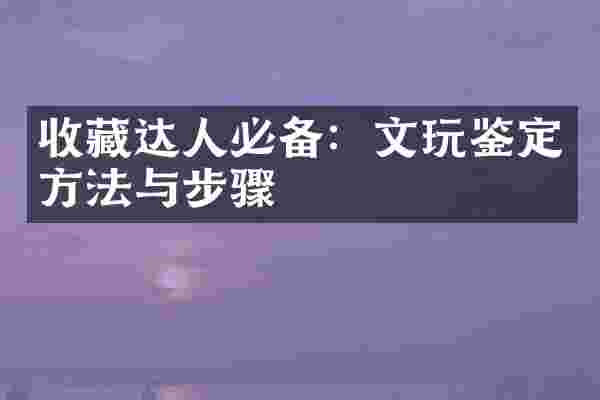 收藏达人必备：文玩鉴定方法与步骤