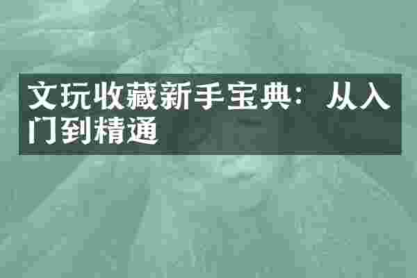 文玩收藏新手宝典：从入门到精通