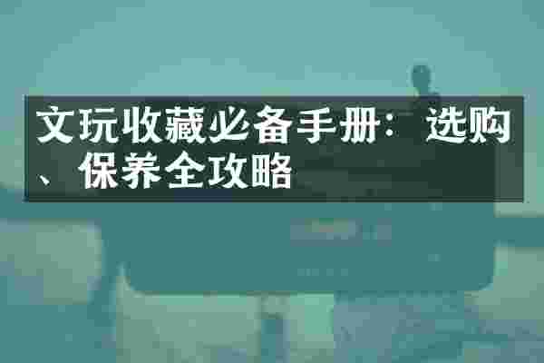 文玩收藏必备手册：选购、保养全攻略
