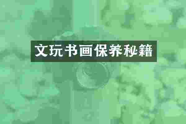 文玩书画保养秘籍