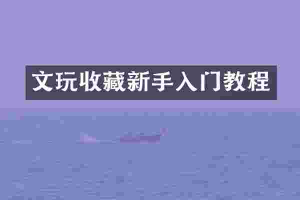 文玩收藏新手入门教程