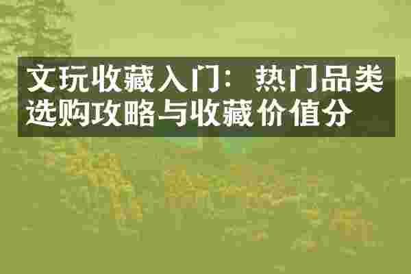 文玩收藏入门：热门品类选购攻略与收藏价值分析