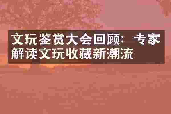 文玩鉴赏大会回顾：专家解读文玩收藏新潮流