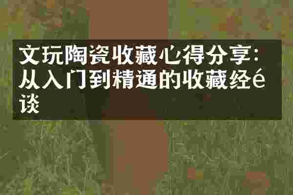 文玩陶瓷收藏心得分享：从入门到精通的收藏经验谈