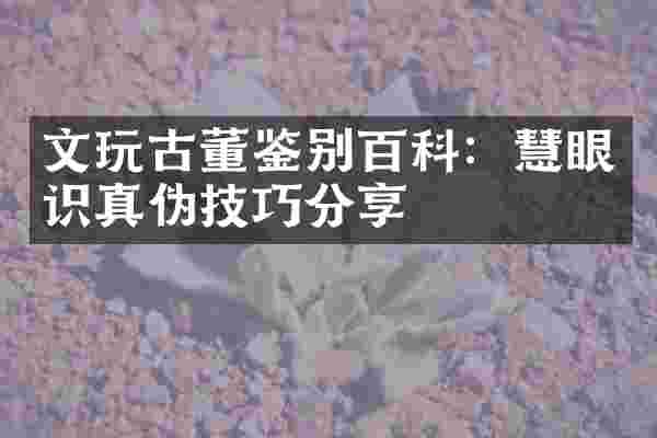 文玩古董鉴别百科：慧眼识真伪技巧分享