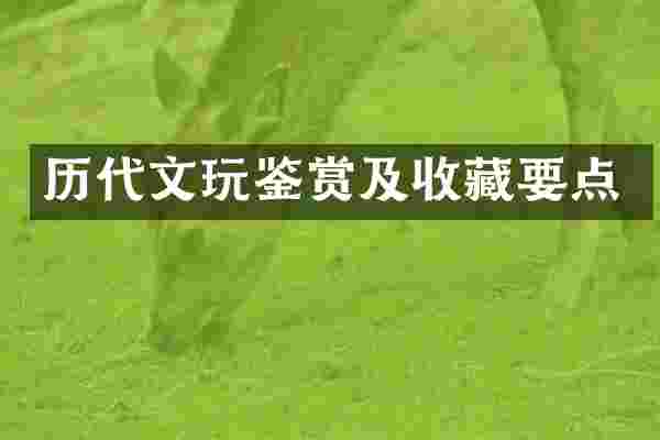 历代文玩鉴赏及收藏要点