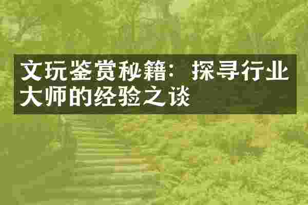 文玩鉴赏秘籍：探寻行业大师的经验之谈
