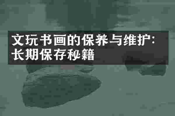 文玩书画的保养与维护：长期保存秘籍