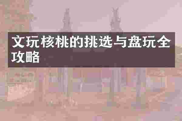 文玩核桃的挑选与盘玩全攻略