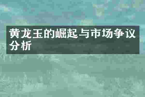 黄龙玉的崛起与市场争议分析