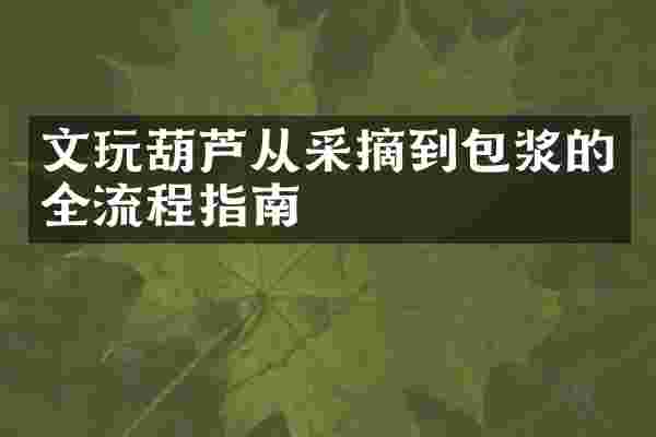 文玩葫芦从采摘到包浆的全流程指南