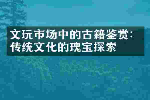 文玩市场中的古籍鉴赏：传统文化的瑰宝探索